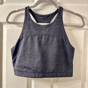 Outdoor Voices Venus Gray Black Striped Longline Sports Bra Crop Top Sz L